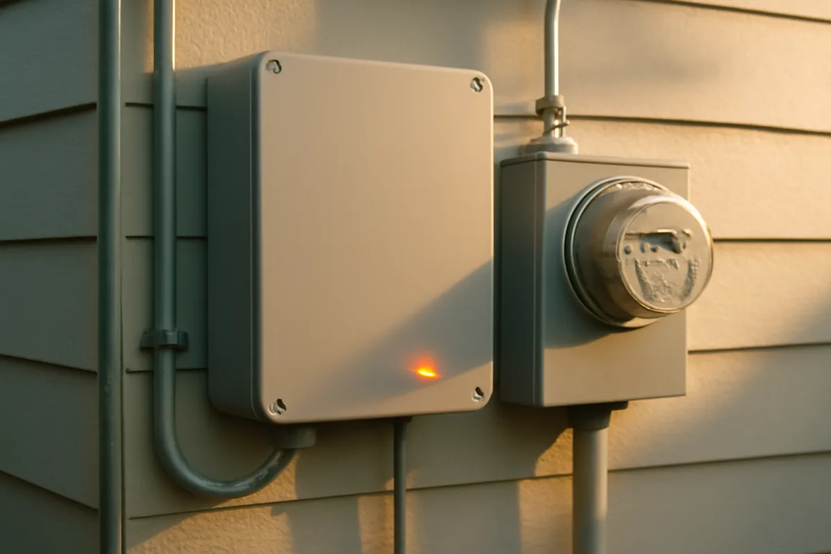 A wall-mounted solar inverter and electrical equipment, one of the components the derate factor accounts for